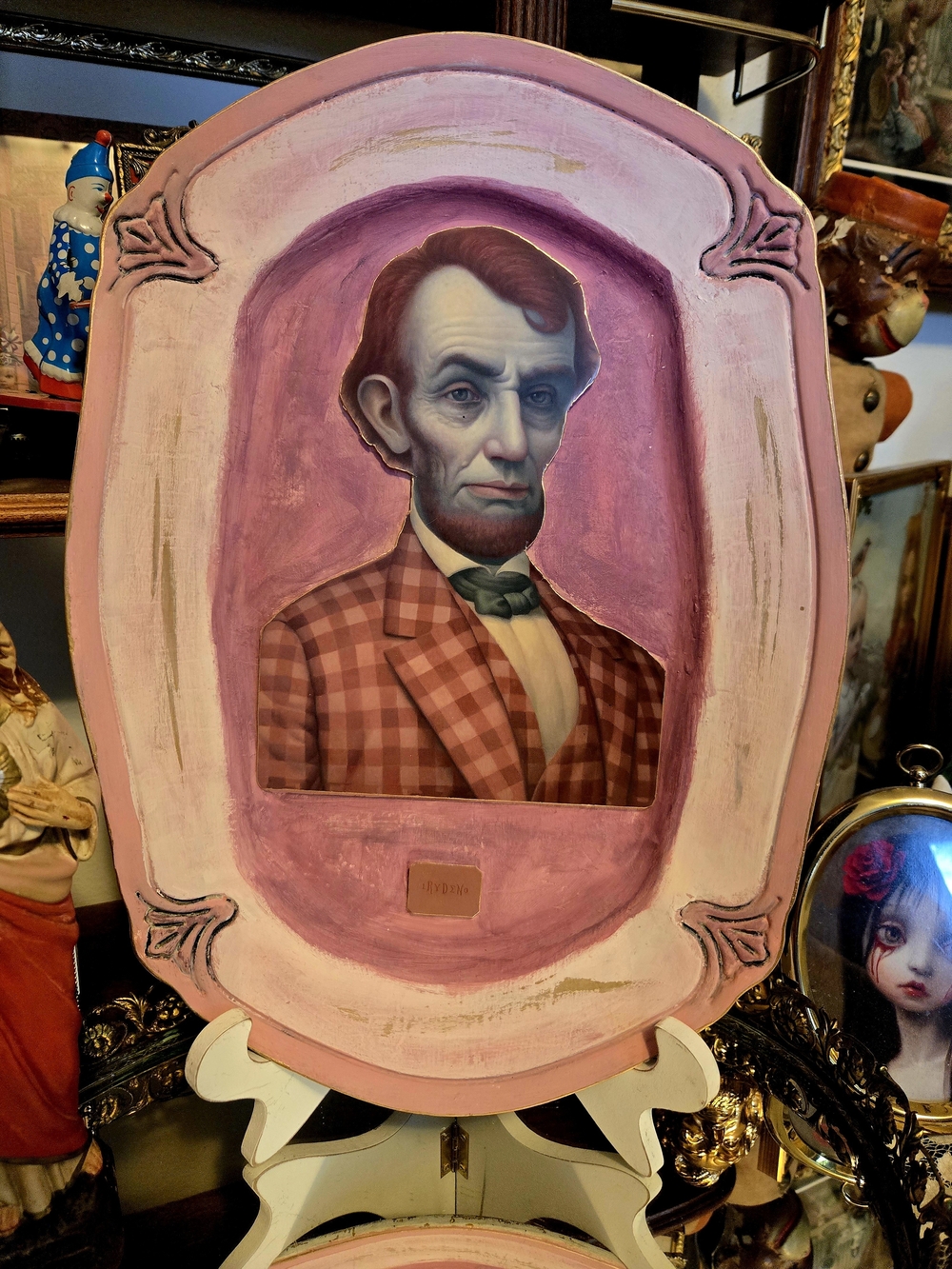 Vintage-Style Pink Framed Portrait Wall Art